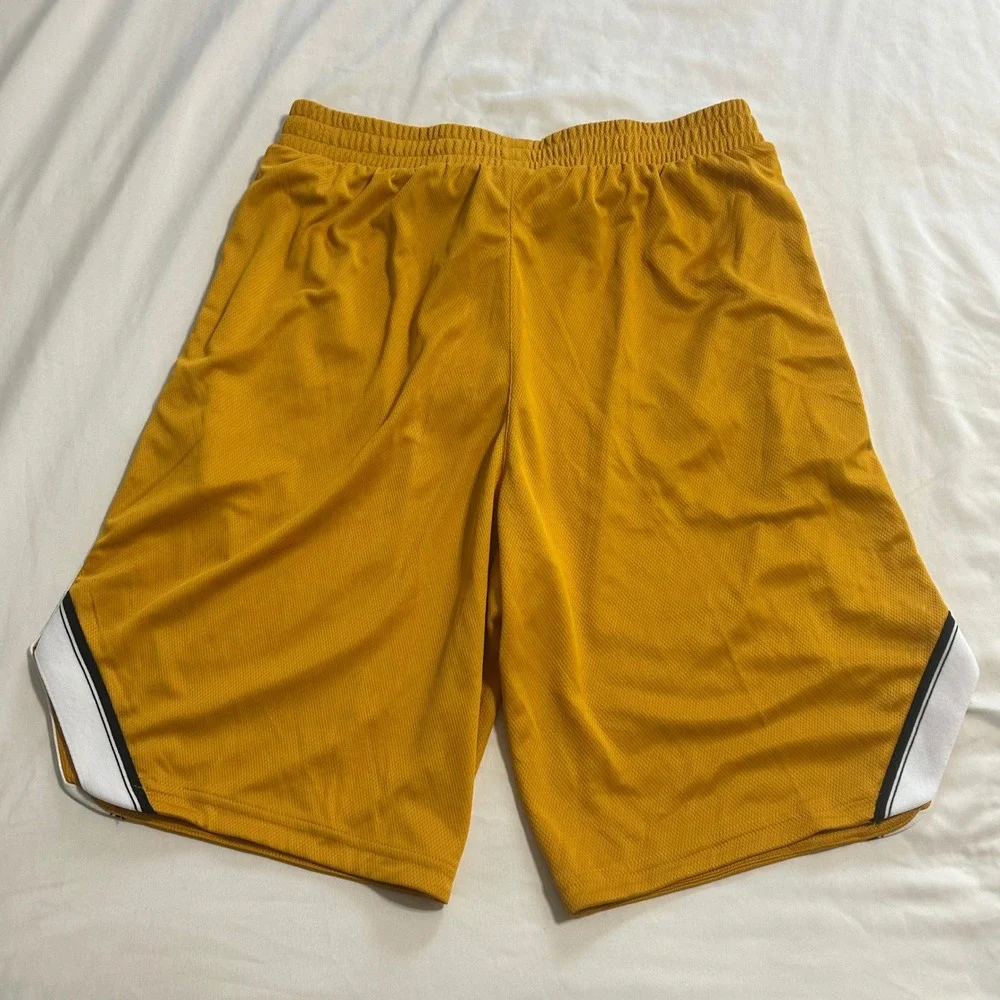 Reebok Mens WOR Mesh Shorts Bright Ochre Yellow Athletic Basketball HS6627 Small